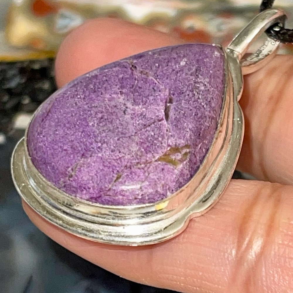 Double Purpurite Crystal Pendant 1 1/2”